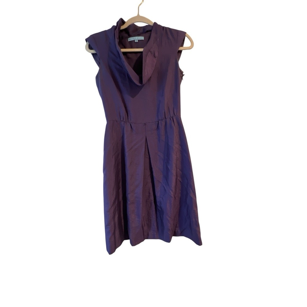 Antonio Melani Purple Short Sleeve Dress Women's 0 Cowl‎ Neck Dress